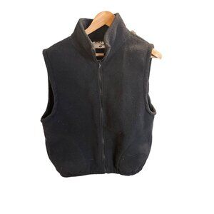 Athletic Products Mens Black Fleece Full Zip Sleeveless Vest Sz M